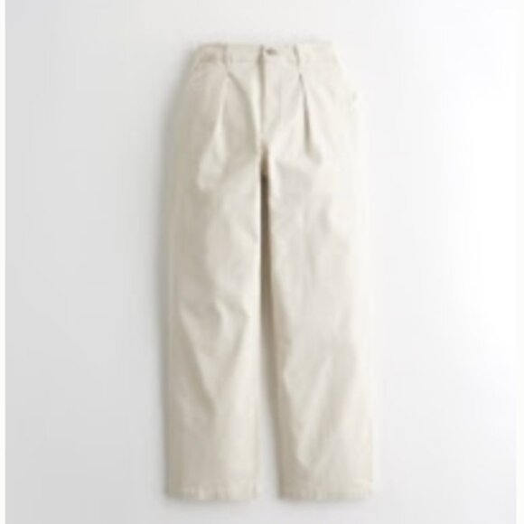 NWOT Hollister White High Rise Dad Pants - Picture 1 of 3
